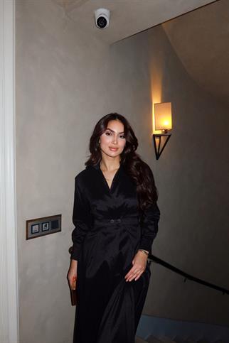 Rosie Düğmeli Pliseli Elbise 1190 SİYAH