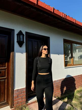 Sadie Boncuk Detaylı İkili Takım 3745 SİYAH