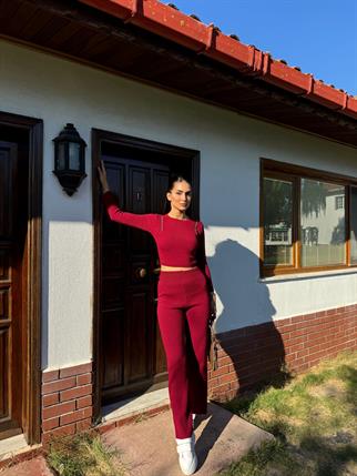 Sadie Boncuk Detaylı İkili Takım 3745 BORDO