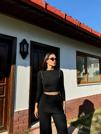 Sadie Boncuk Detaylı İkili Takım 3745 SİYAH