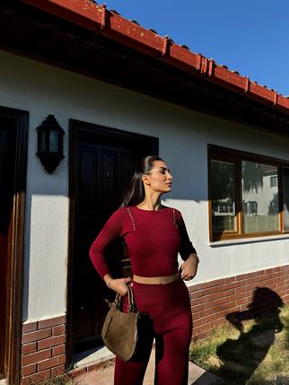 Sadie Boncuk Detaylı İkili Takım 3745 BORDO