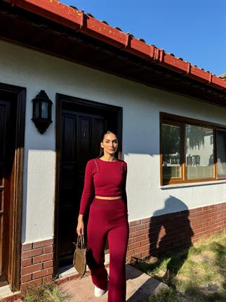 Sadie Boncuk Detaylı İkili Takım 3745 BORDO