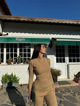 Sadie Boncuk Detaylı İkili Takım 3745 VİZON