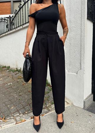 Şalvar Pileli Pantolon 1018 SİYAH