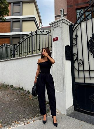 Şalvar Pileli Pantolon 1018 SİYAH