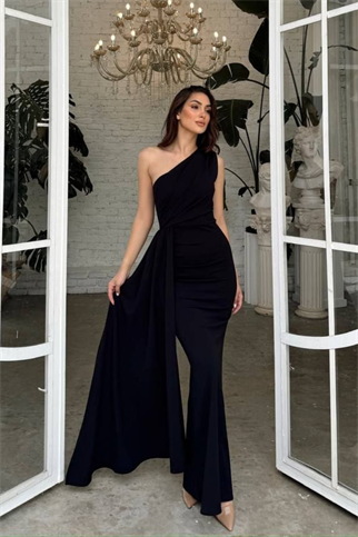 Sedef Kuyruk Detay Abiye 53667 SİYAH