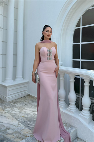 Selis Straplez Fiyonk Detay Abiye 1150