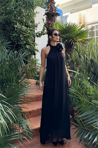 Sezen Gül Detay Şifon Abiye 9351 SİYAH