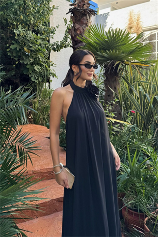 Sezen Gül Detay Şifon Abiye 9351 SİYAH