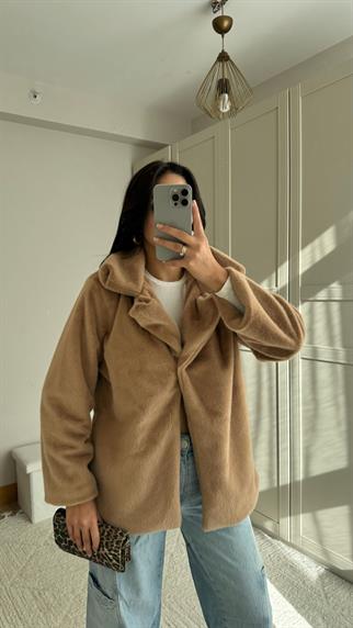 Shay Düğme Detay Kürk 44163 TABA