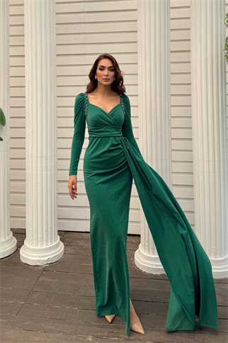 Shena Simli Kol Detay Abiye 583039 ZÜMRÜT YEŞİLİ