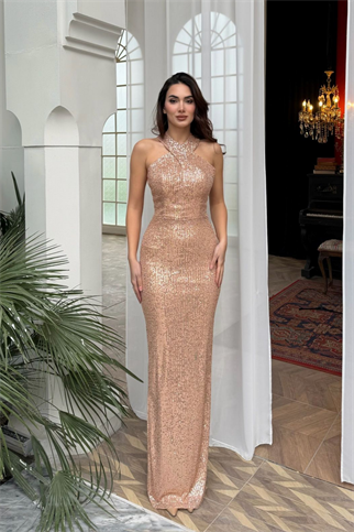 Stella Payetli Çapraz Yaka Abiye 1074