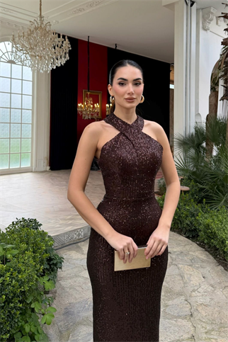 Stella Payetli Çapraz Yaka Abiye 1074