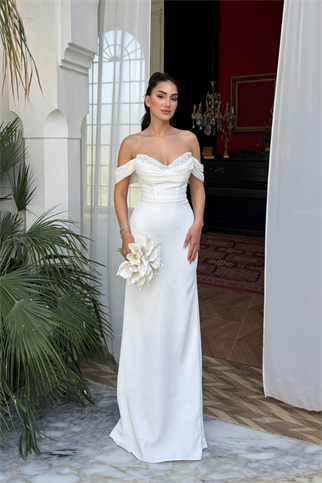 Talya Kayık Yaka İncili Abiye 1061