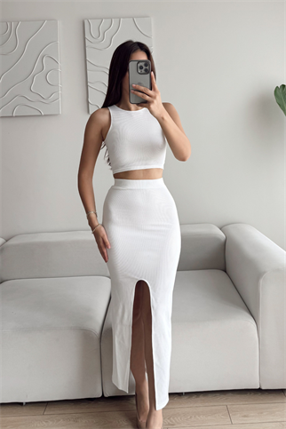 Tango Yırtmaç Detay İkili Takım 015298 BEYAZ
