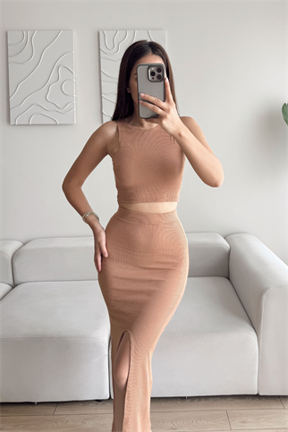 Tango Yırtmaç Detay İkili Takım 015298 VİZON