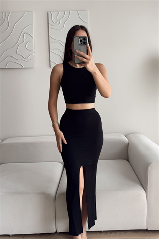 Tango Yırtmaç Detay İkili Takım 015298 SİYAH