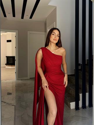 Tves Simli Kuyruk Detay Abiye 582399 BORDO