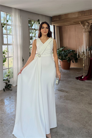 V Yaka Kuyruk Detay Tokalı Abiye 305