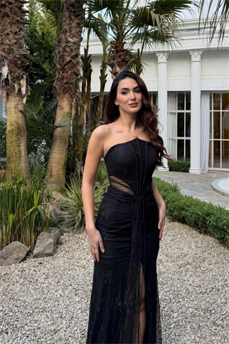 Valeria Güpürlü Transparan Abiye 1181