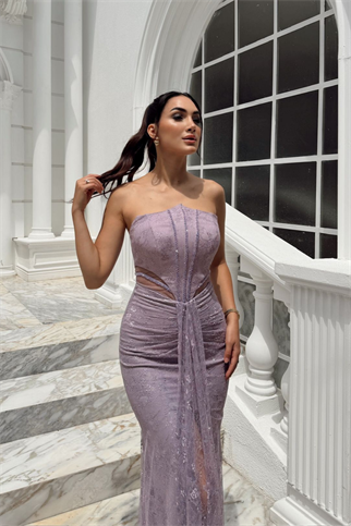 Valeria Güpürlü Transparan Abiye 1181