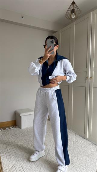 Violet Jean Detay Tasarım Takım 2640 AÇIK GRİ