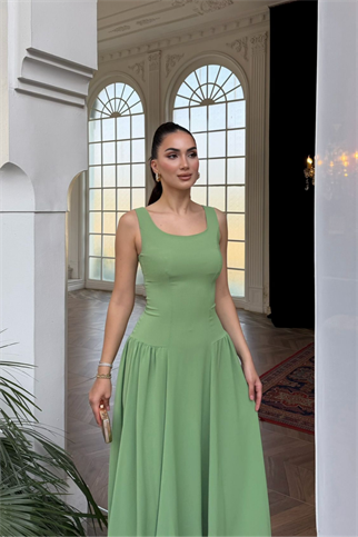 Yıldız Kalın Askılı Midi Elbise 1112