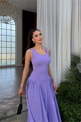 Yıldız Kalın Askılı Midi Elbise 1112