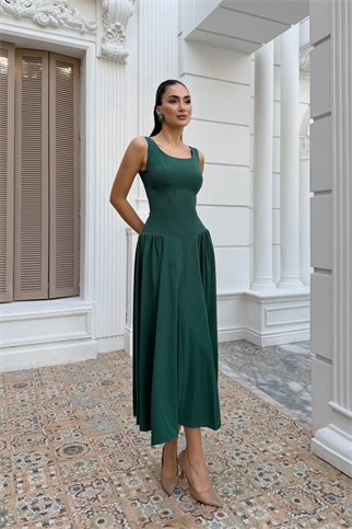 Yıldız Kalın Askılı Midi Elbise 1112