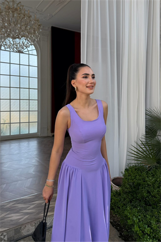 Yıldız Kalın Askılı Midi Elbise 1112