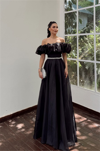 Yonca Madonna Yaka Fırfırlı Abiye 308