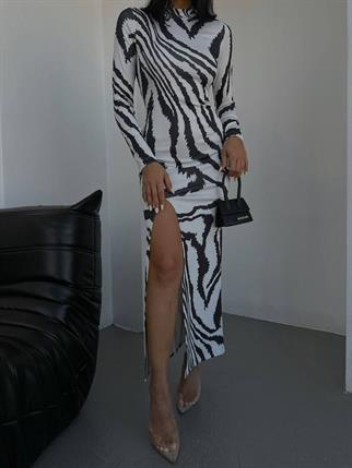 Zebra Desen Yasmin Maxi Elbise 4745