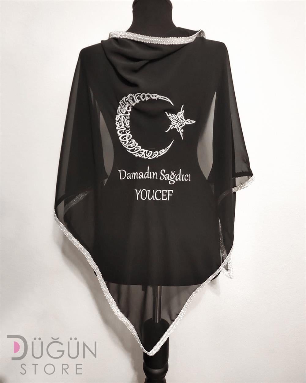 Siyah Ay Yıldız Altına İsimli Damat Örtüsü