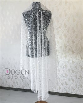 Pul ve Boncuk Detaylı Gelin Duvağı 