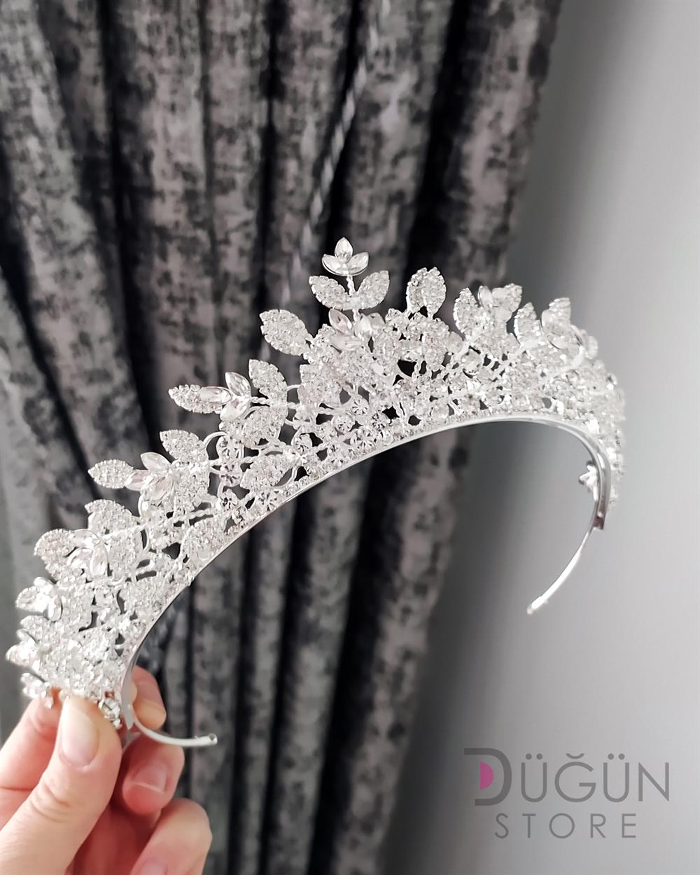 Edda Zirkon Taşlı Gelin Tacı