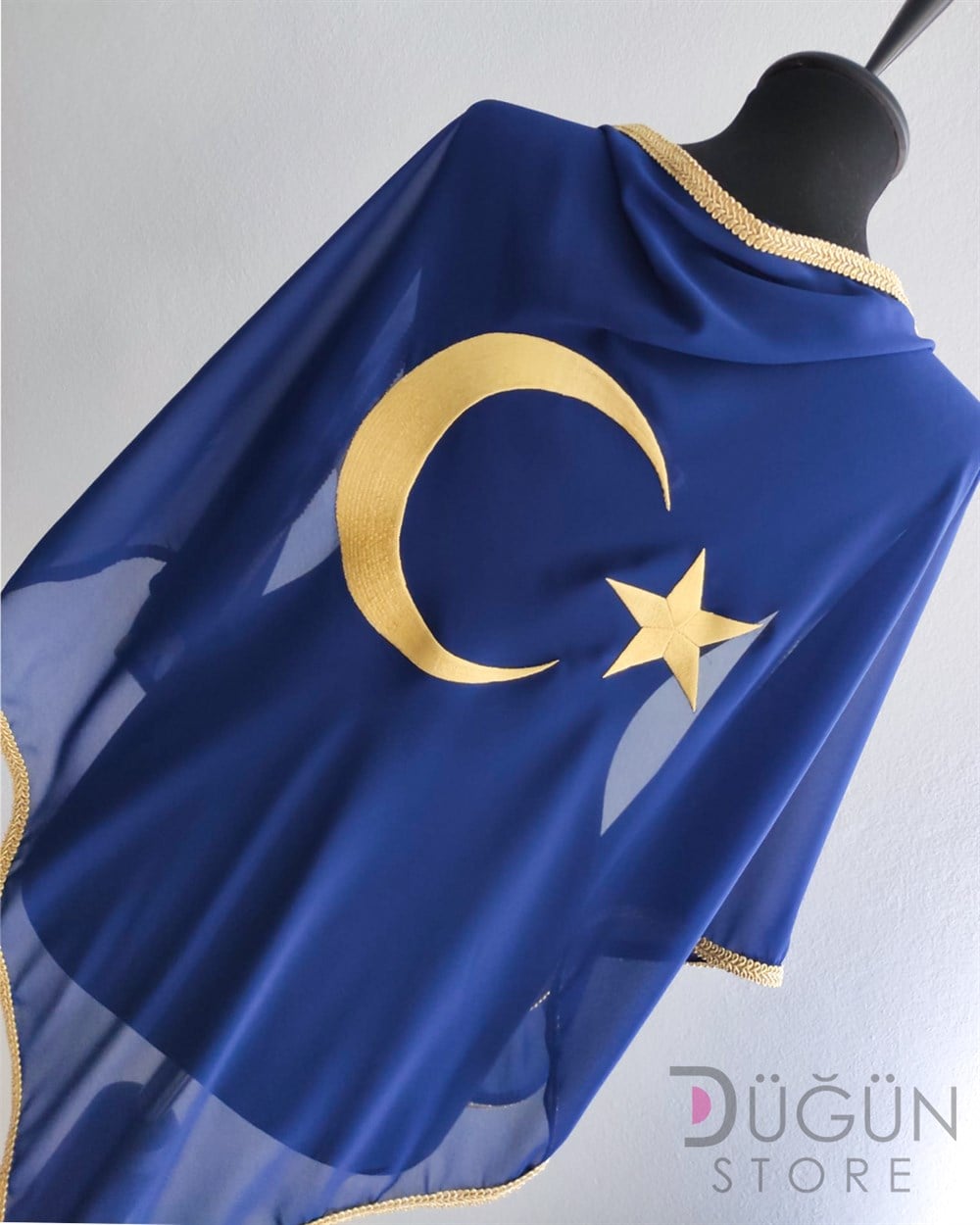 Gold Nakışlı Ay Yıldızlı Damat Örtüsü