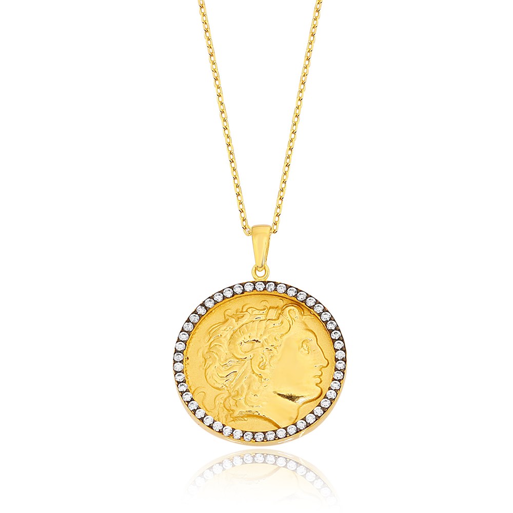 Taşlı Coin Kolye