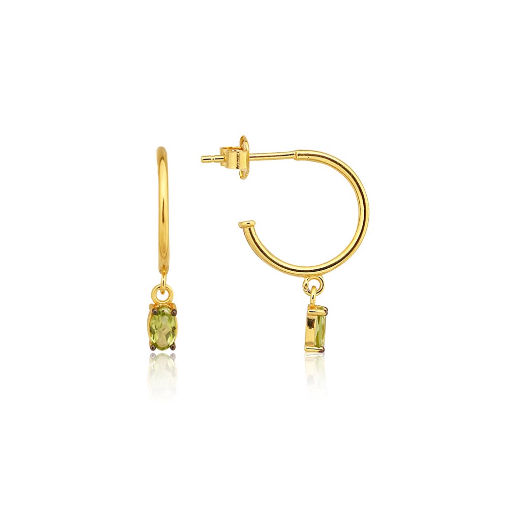 Lemon Citrine 14 Ayar Altın Küpe
