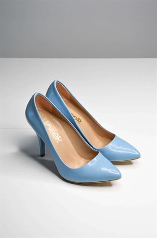 Kadın Mavi Renk Stiletto Abiye Ayakkabı
