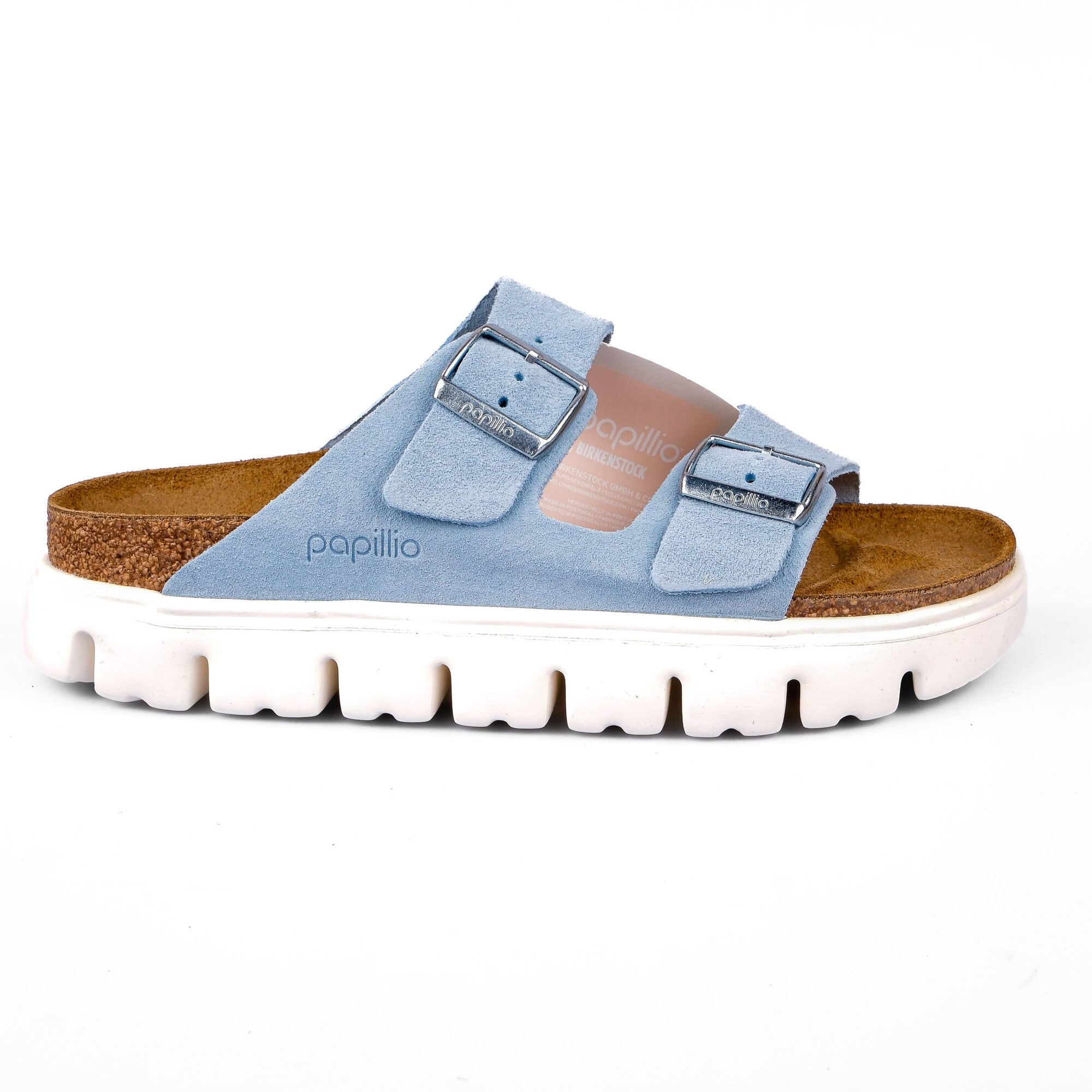 Birkenstock Kadın Çift Bantlı Terlik Pap Chunky Blue Mantar 1026883 MİNERAL BLUE - Birkenstock