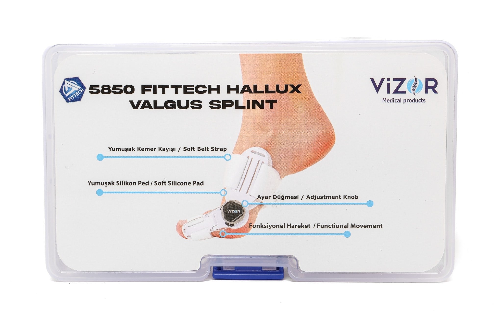 Halluk Valgus Kemik Çıkıntısı Ateli Ayarlı Vizor 5850 BEYAZ - Icemen