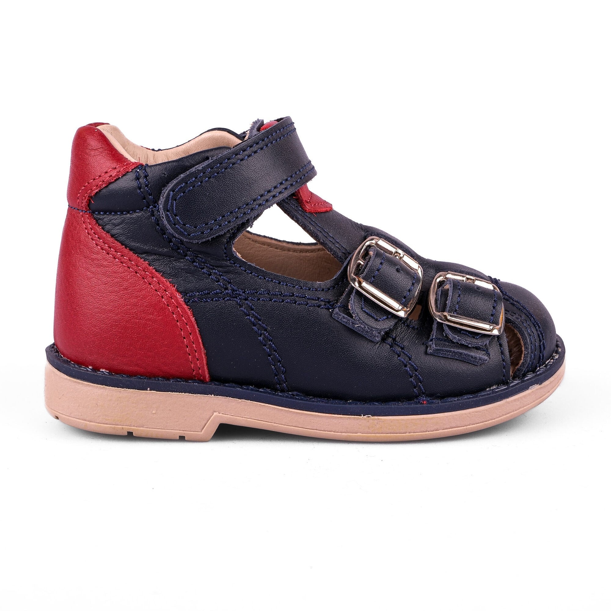 Ortoplus Deri Ortopedik Bebe Sandalet K C646-1 LACİ-KIRMIZI - OrtoPlus