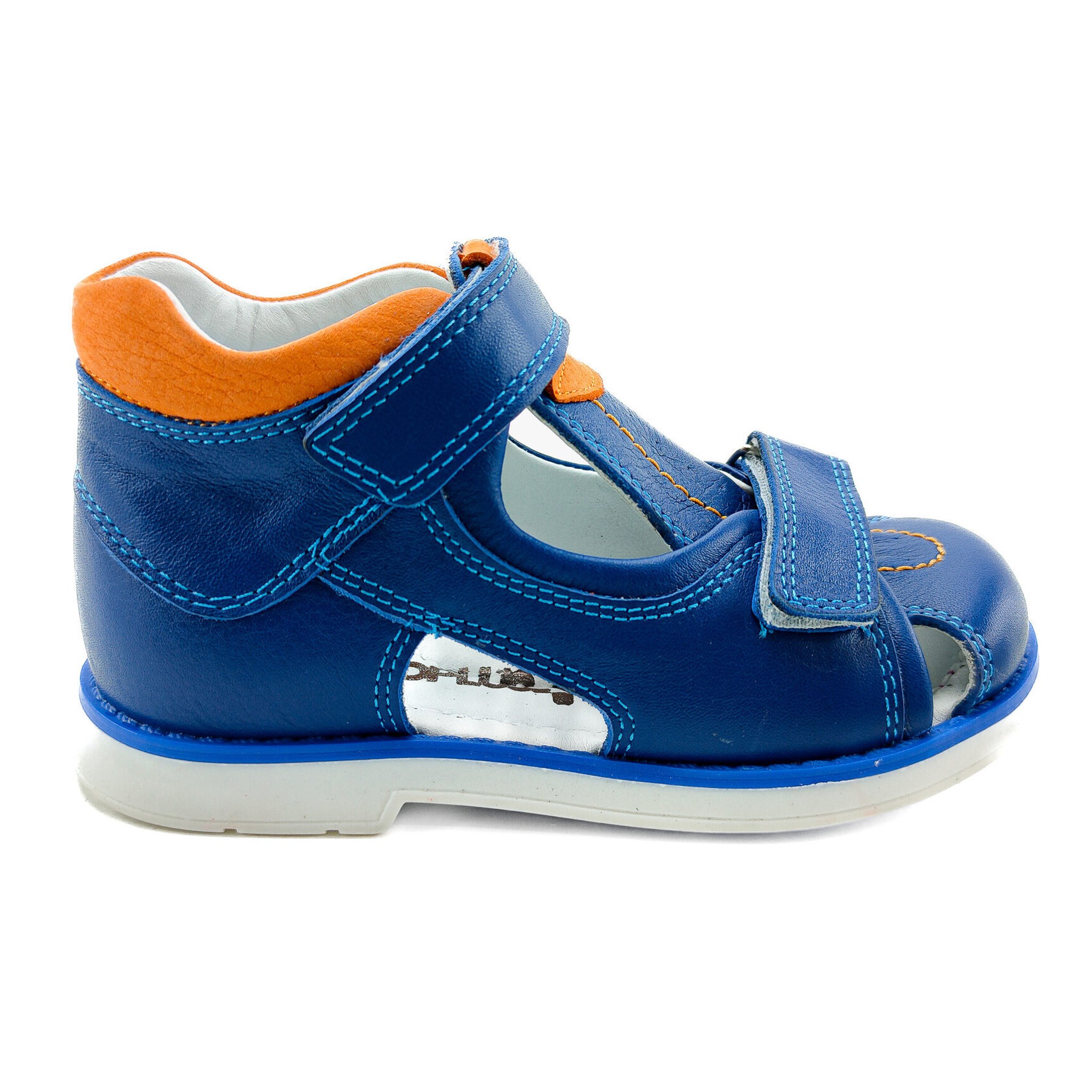 Ortoplus Deri Ortopedik Bebe Sandalet K C720 SAX MAVİ - OrtoPlus