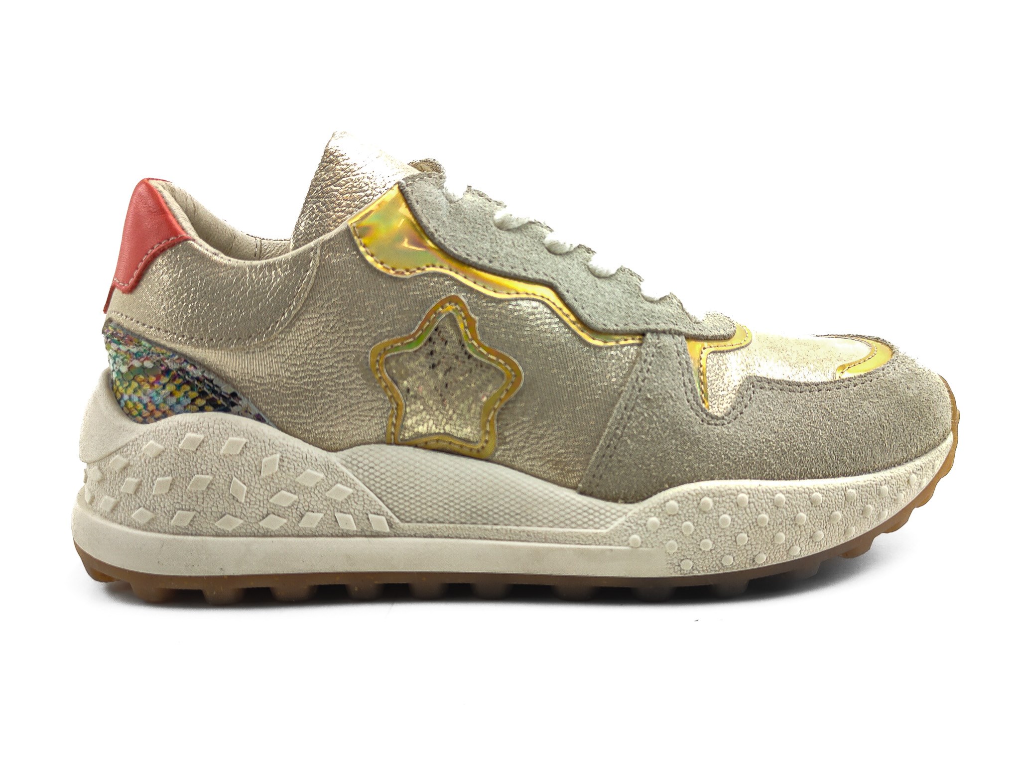 Ortoplus Deri Ortopedik Kadın Sneaker Ayakkabı ET3050 EKRU PARLAK - OrtoPlus