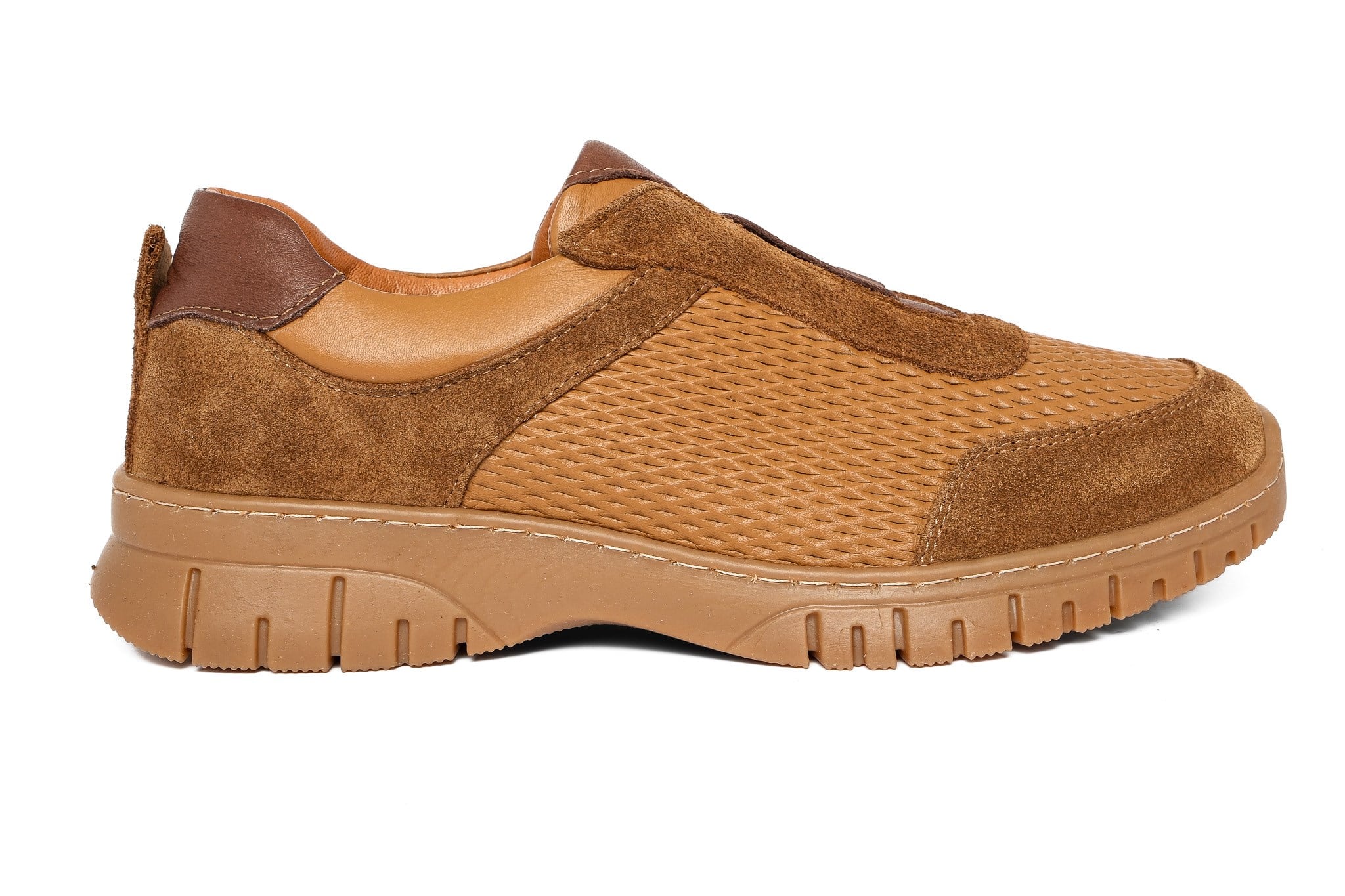 Ortoplus Deri Ortopedik Kadın Sneaker Ayakkabı ND26066 TABA - OrtoPlus