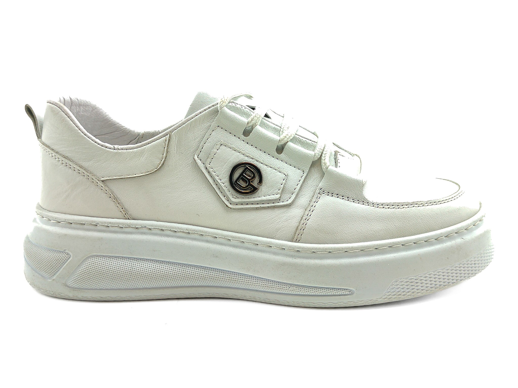 Ortoplus Deri Ortopedik Sneaker Kadın Ayakkabı S8030 BEYAZ - OrtoPlus