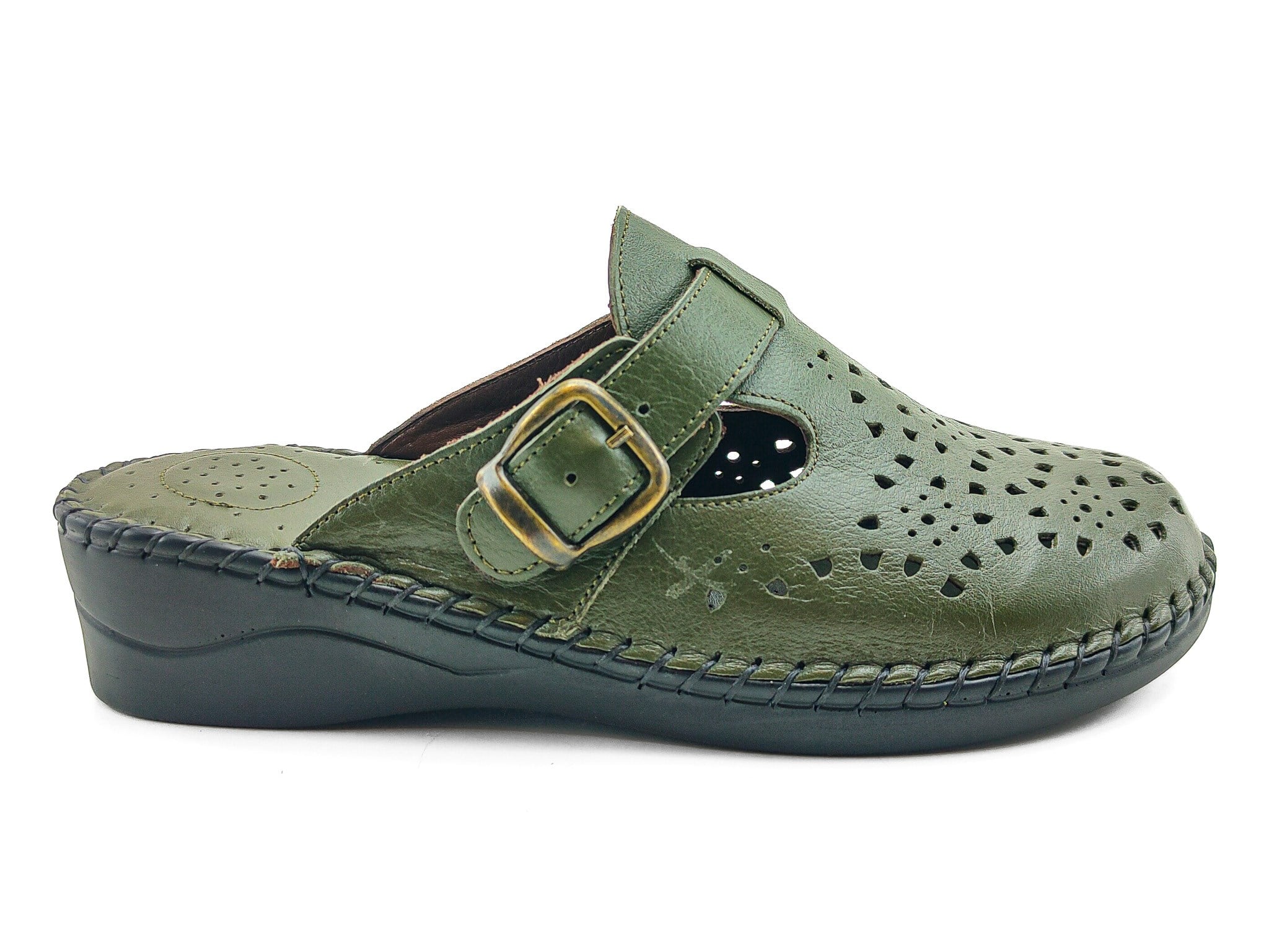 Ortoplus Kadın Deri Ortopedik Topuk Dikeni Sabo Terlik Y1000 YEŞİL - OrtoPlus