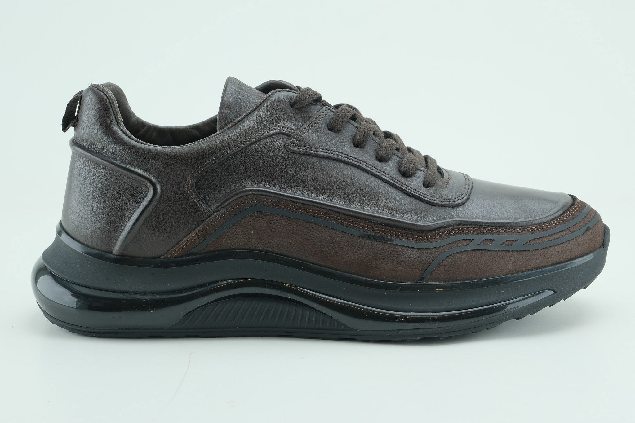 Ortoplus Ortopedik Deri Erkek Sneaker Ayakkabı CF2425 KAHVE - OrtoPlus