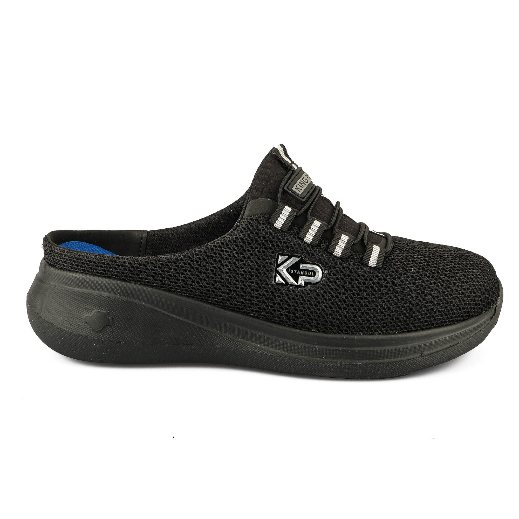 Sneaker Tekstil Tabanı Çıkan Yürüyüş Kadın Terlik KP5109 SİYAH - King Paolo