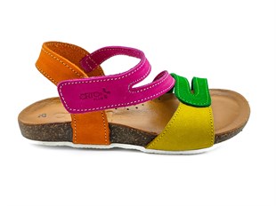 Ortoplus Ortopedik Deri Çocuk Sandalet P 2373 KARIŞIK - OrtoPlus
